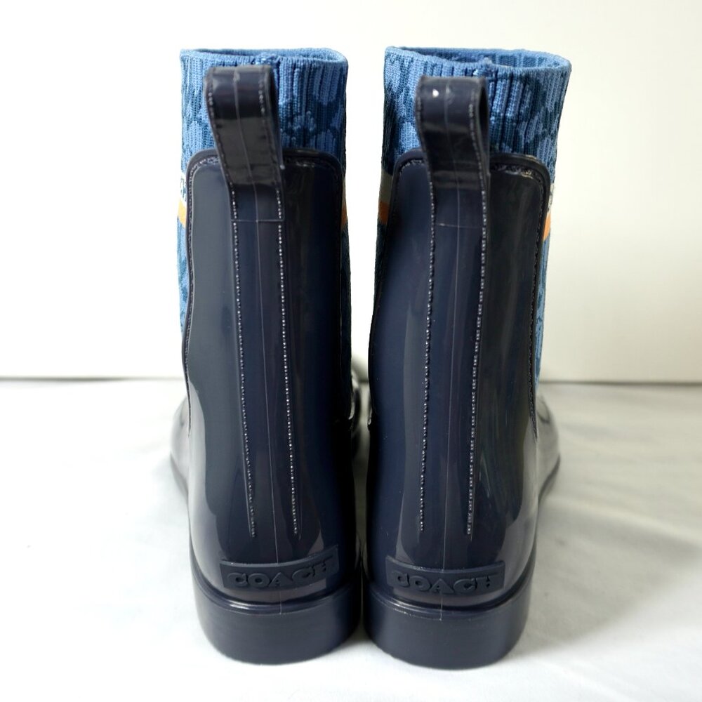 Coach Rivington Blue Rain Booties Ankle Boots Outdoor Garden Work Shoes New Sz 8 - Picture 4 of 10